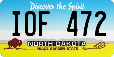ND license plate IOF472