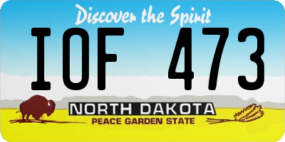 ND license plate IOF473