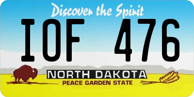 ND license plate IOF476