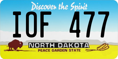 ND license plate IOF477