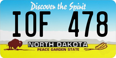 ND license plate IOF478
