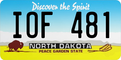 ND license plate IOF481