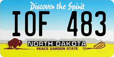 ND license plate IOF483