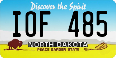 ND license plate IOF485