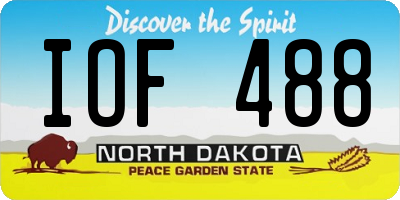ND license plate IOF488