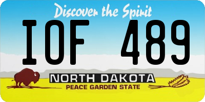 ND license plate IOF489