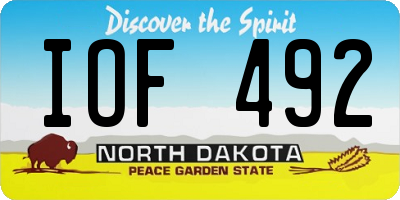 ND license plate IOF492