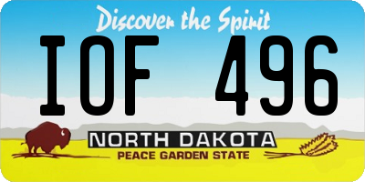 ND license plate IOF496
