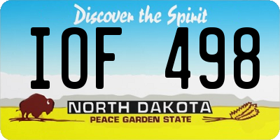 ND license plate IOF498