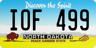 ND license plate IOF499