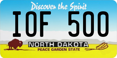 ND license plate IOF500