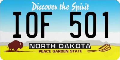 ND license plate IOF501