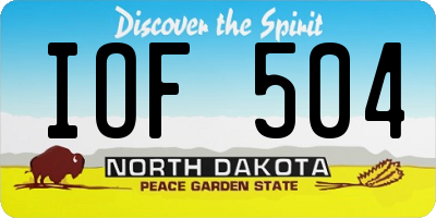 ND license plate IOF504