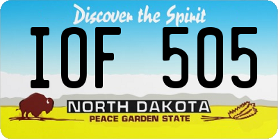 ND license plate IOF505