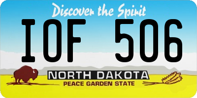 ND license plate IOF506