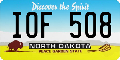 ND license plate IOF508