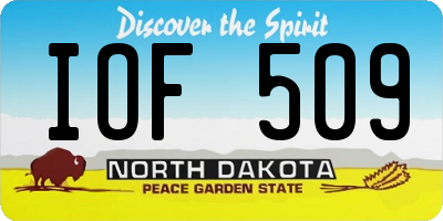 ND license plate IOF509