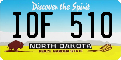 ND license plate IOF510