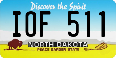 ND license plate IOF511