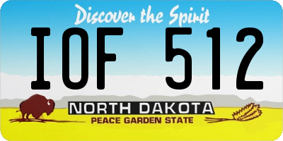 ND license plate IOF512