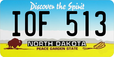 ND license plate IOF513