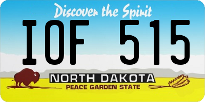 ND license plate IOF515