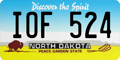 ND license plate IOF524