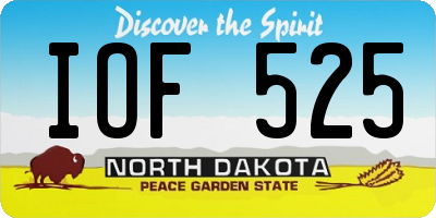 ND license plate IOF525