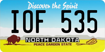 ND license plate IOF535