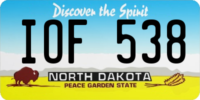 ND license plate IOF538