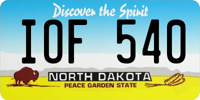 ND license plate IOF540