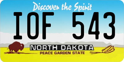 ND license plate IOF543