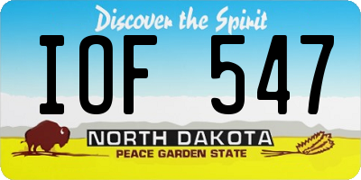 ND license plate IOF547