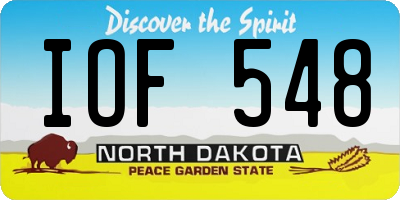 ND license plate IOF548