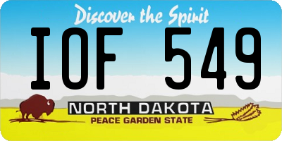 ND license plate IOF549