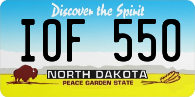 ND license plate IOF550