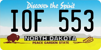 ND license plate IOF553