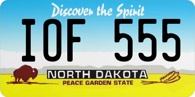 ND license plate IOF555