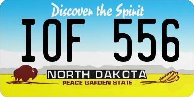 ND license plate IOF556