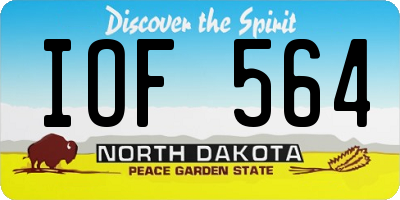 ND license plate IOF564