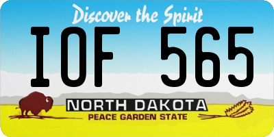 ND license plate IOF565