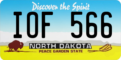 ND license plate IOF566