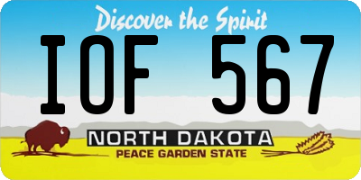 ND license plate IOF567
