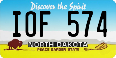 ND license plate IOF574