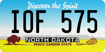 ND license plate IOF575