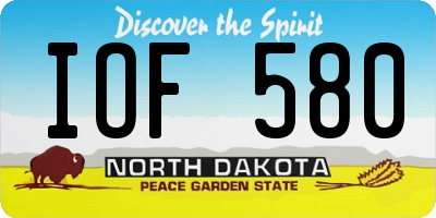 ND license plate IOF580