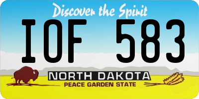 ND license plate IOF583