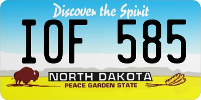 ND license plate IOF585