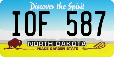 ND license plate IOF587