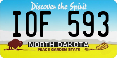 ND license plate IOF593